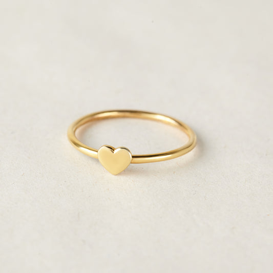 Minimalist Heart Gold Ring Silver Dainty Ring